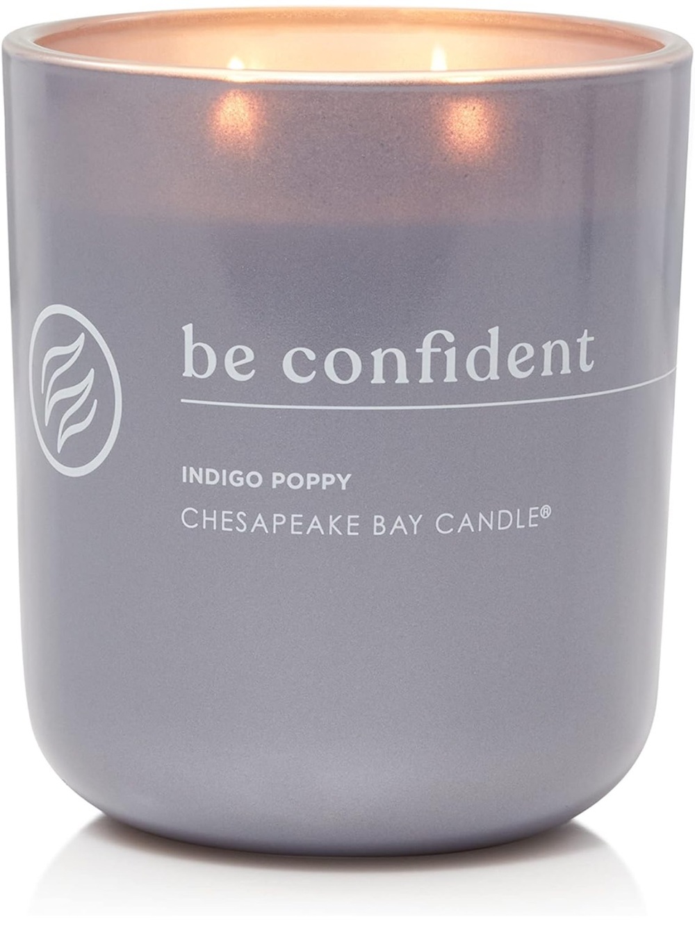 Chesapeake Bay "Be Confident" Indigo Poppy Candle - Lavender Gray Glass